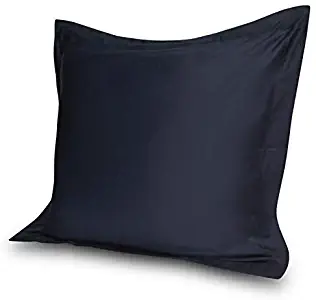 Eyelet Home Décor Super Soft 2 Piece Euro Sham 800 Thread Count Pillow Cases 100% Egyptian Cotton Solid/Plain (26 x 26 Inch (66cm x 66cm),Navy Blue)
