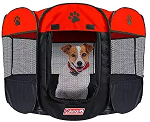 Coleman Water Resistant Pet Playpen, Red