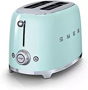 Smeg TSF01PGUS 50's Retro Style Aesthetic 2 Slice Toaster, Pastel Green