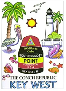 Key West Florida Southernmost Point Fridge Collector's Souvenir Magnet 2.5" X 3.5"