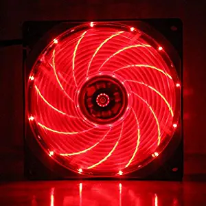 FidgetGear 12V 9cm 92mm 92x92x25mm 15 Red LED Lights PC CPU Case Cooling Cooler Fan 3pin Show One Size