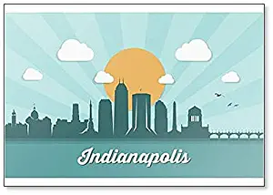 Indiana, Indianapolis Skyline Classic Fridge Magnet