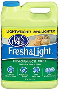 PACK OF 5 - Cat's Pride Fresh and Light Premium Clumping Fragrance Free Scoopable Cat Litter Jug, 15-Pound