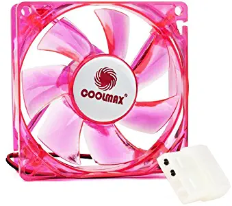 Coolmax 80mm 12-Volt DC Low Noise Cooling Fan, Red CMF-825-RD