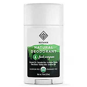 Botanik Natural Deodorant for Men - Fresh Evergreen - Organic - Aluminum Free - 2.5 oz