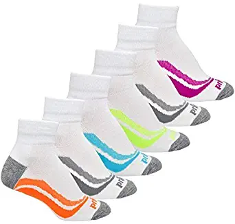 Prince Women's Short Quarter Length Athletic Ankle Socks with Cushion for Running, Tennis, and Casual Use (6 Pair Pack)