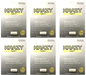 Nuri Krazy Night White Best Fast Acting Long Lasting Male Enhancing Pills (6 Pills)