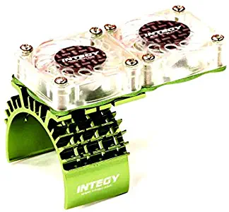 Integy RC Model Hop-ups T8534GREEN Motor Heatsink + Twin Cooling Fan for Traxxas 1/10 Slash 4X4 (6808)