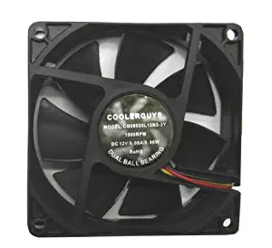 Coolerguys Dual Ball Bearing 12v 3pin Fan (80x25mm, Low Speed)