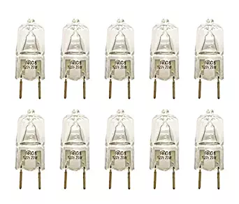 VSTAR G8 120V 20W Halogen Light Bulbs,2700K,with G8 Base,Shorter<35mm(10 Pcs)