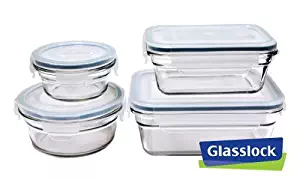 New Snaplock Lid: Tempered Glasslock Storage Containers 8pc (contains 4 container & 4 Lid) set~Microwave & Oven Safe