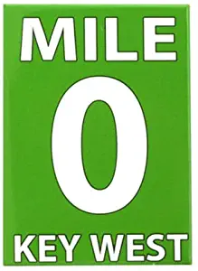 Key West Florida Zero Mile Fridge Collector's Souvenir Magnet 2.5" X 3.5"