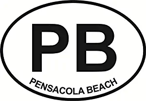 DG Graphics Magnet Pensacola Beach Oval Magnet Car Auto Fridge Locker Metal 5"