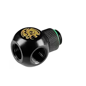 Bitspower G1/4" Q-Rotary Extender Fitting with Triple G1/4" Female Ports, Rotary, Matte Black