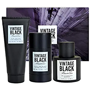 Kėnnėth Colė Vîntage Black 3 Piece GIFT SET for Men Includes: 1.7 fl. oz Eau de Toilette Spray + 3.4 fl. oz After Shave Balm + 2.6 oz Deodorant Stick