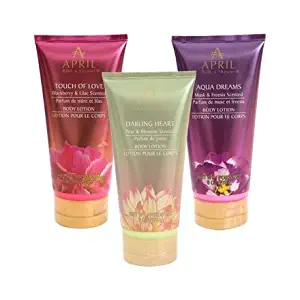 April Bath & Shower Scented Body Lotion Gift Set (3pcs: Skin Love)