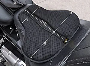 SKWOOSH Classic Saddle Motorcycle Gel Seat Cushion Cooling Mesh Breathable Fabric | Accessories | Made in USA (Long)