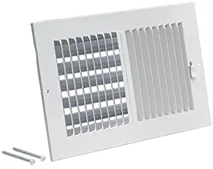 EZ-FLO 61610 Two-Way 10" x 6" Steel Sidewall or Ceiling Ventilation Return Filter Air Register, with Screws, White