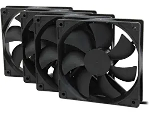 Rosewill 120mm Case Fan 4-Pack, Long Life Sleeve Bearing Computer Case Fan ROCF-13001, Ultra Quiet Computer Cooling Fan 4 Pack 120 mm Standard Case Fan