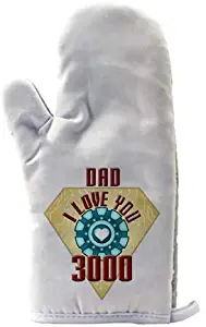 Dad I Love You 3000 Metal Heart Reactor Film Parody Father's Day - Barbecue Baking Oven Mitt