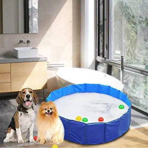 beshop Swimming Cooling Cat Dog Foldable Pet Pool Bathing #EBS20