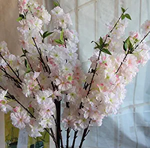 Decorative Flowers - 2018 Ems 92cm Tall Artificial Cherry Sakura Silk Flowers Wedding Party Decoration - Backdrop In Navy Table 1.5"for And Purple For Wall Black