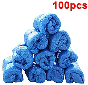 100 Pcs Disposable Overshoes Plastic Waterproof Boot Covers Shoe Covers Wear Resistant to Protect Carpets Floors