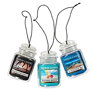Yankee Candle Car Jar Ultimate Hanging Air Freshener 3-Pack (Bahama Breeze, Black Coconut, and Turquoise Sky)