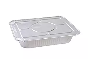 NYHI 9" x 13 ” Aluminum Foil Pans With Lids (10 Pack) | Durable Disposable Grill Drip Grease Tray | Half-Size Deep Steam Pan and Oven Buffet Trays | Food Containers for Catering, Baking, Roasting