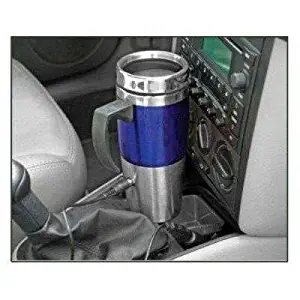 Northpoint HW4274-BLUE Auto Heated Travel Mug-Powered by 12V DC Socket and a USB Cord, Moderate, Blue