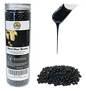 DevLon NorthWest Hard Wax Beans for Painless Hair Removal Pearl Beads for Women and Men Whole Body Self Waxing Kit Black 14oz/Jar (Black, 1PC)