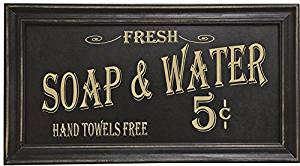 Vintage Bath Advertising Wall Art | Americana Collection | Bathroom Laundry Room Decor | 7 1/2 x 14 Inch