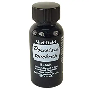 Sheffield Black 1 OZ Bottle Porcelain Touch Up Paint for Porcelain Surfaces