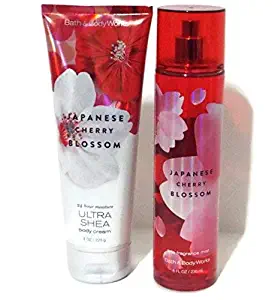 Bath & Body Works Fine Fragrance Mist & Ultra Shea Body Cream Japanese Cherry Blossom 2 Piece Set Full Size 8oz.