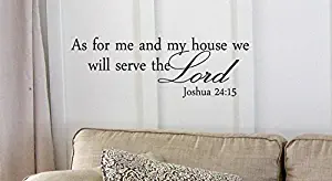 Decalgeek DG-AS-1 As for Me and My House, We Will Serve The Lord Vinyl Wall Art Inspirational Quotes and Saying Home Decor Decal Sticker Steams