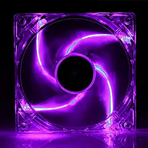 5 Stars Computer 120mm, 12cm Quad-4 Purple LED Computer Desktop PC Case Clear Cooling Fan, 3 and 4 pin Connector with Screws, Quiet and Silent