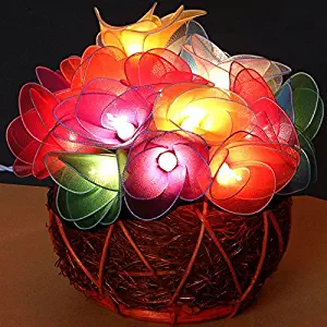 Ghasitaram Gifts Flower Lights with Wooden Pot