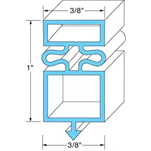 True Manufacturing 810802 Door Gasket 24 5/8" X 54 1/8" Rubber R-Type for True Refrigerator Gdm-72F 741056