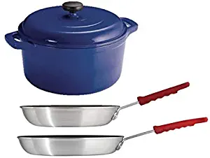 Tramontina Enameled Cast Iron 6.5 Quart Dutch Oven and 2pc Professional Fry Pan Pack