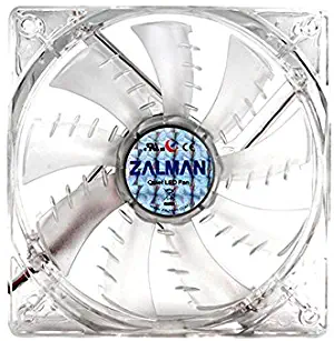 Zalman Ultra Quiet ZM-F3 120mm Blue LED Shark Fin Blade Case Fan Cooling,White ZM-F3 LED (SF)