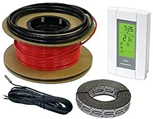 HeatTech 30 sqft Cable Set, Electric Radiant In-Floor Heat Heating Cable Warming System, 120V, 120ft long, with Digital 7-day Programmable Floor Sensing Thermostat