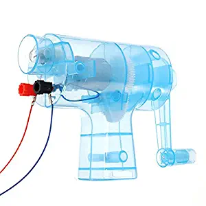 OKIl Handheld Manual Electricity DC Crank Generator Model Miniature Light Blub Kit Science Experiment Kid