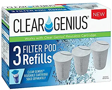 Clear Genius Filter Pod Refills (Pack-3) SR-3, Includes 3 Filter Pod Refills, Filter Pods Last For 2 Months