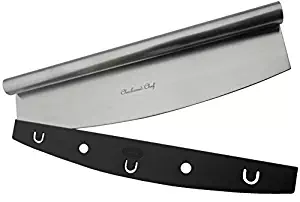 Checkered Chef Pizza Cutter Sharp Rocker Blade With Cover. Heavy Duty Stainless Steel. Best Way To Cut Pizzas And More. Dishwasher Safe.