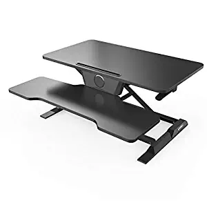 Eureka Ergonomic Standing Desk Converter, 31" Sit to Stand Desk Converters Standing Desk Computer Workstations Riser Support Dual Monitors Smooth & Stable Mute Height Adjustment Black