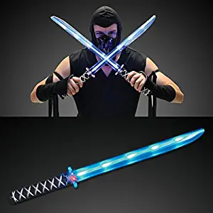24"Deluxe Ninja LED Light up Sword with Motion Activated Clanging Sounds (2pc) (US Seller)