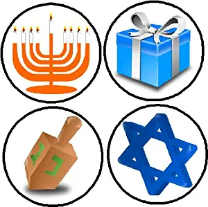 Set of 4 HANUKKAH THEMED Magnets - Celebrate Jewish Holiday Chanukah