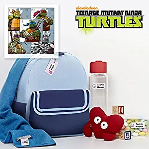 Teenage Mutant Ninja Turtles Personalized Starter Package Waterproof Weatherproof Stick on Laundry Safe Includes Labels and Bag Tags for Babies Kids and Toddlers