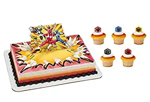 Power Rangers Its Morphin Time Cake Topper and 24 Cupcake Topper Rings