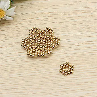 3MM 1/8 Inches Magnetic Balls/Beads Round Magnets by IO-Tech (TM) (Set of 50) Multi-Use Craft & Refrigerator Magnets - Round Gold Magnets on Fridge - - Office Organization dry Erase Magnets